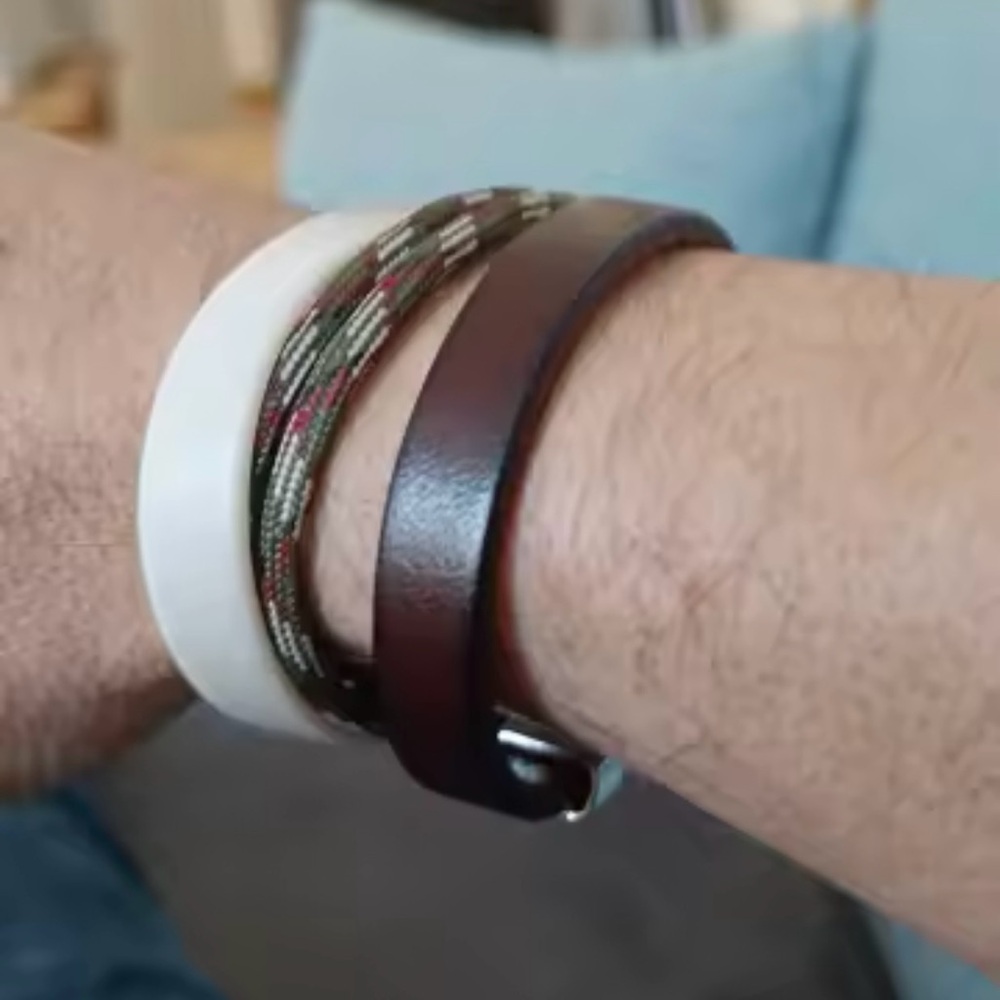 Brown Leather Bracelet with Silver Clasp